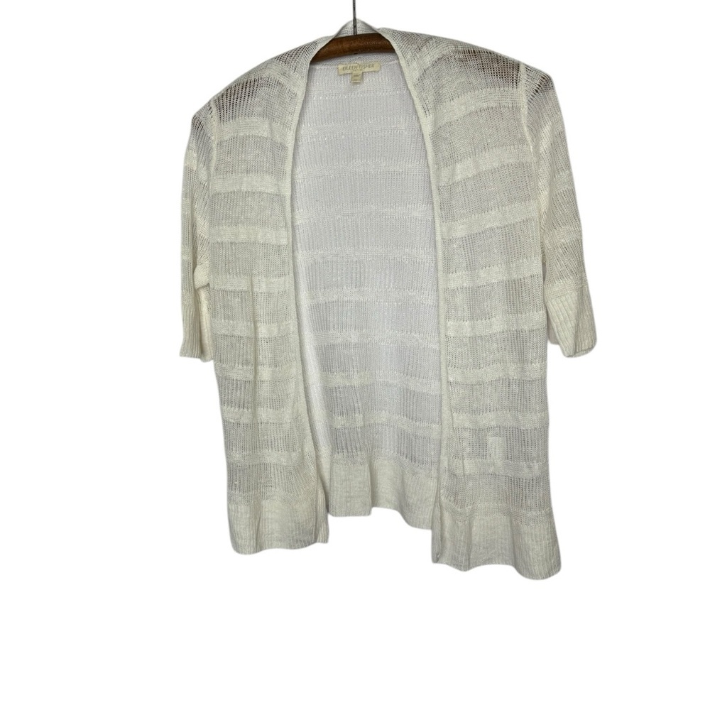 EILEEN FISHER Organic Linen open Crop Cardigan size PP